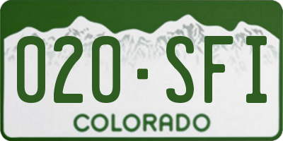 CO license plate 020SFI