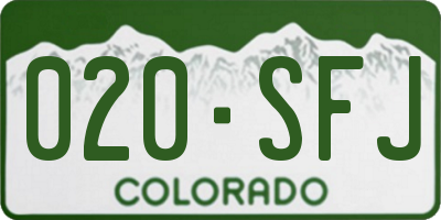 CO license plate 020SFJ
