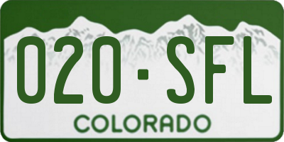 CO license plate 020SFL