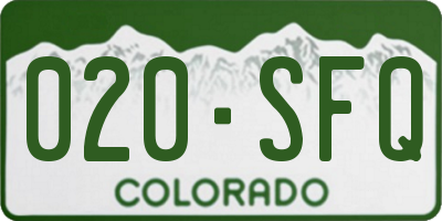 CO license plate 020SFQ