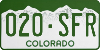 CO license plate 020SFR