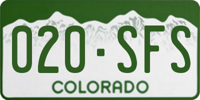 CO license plate 020SFS