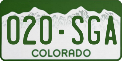 CO license plate 020SGA