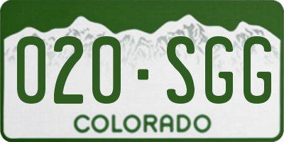 CO license plate 020SGG