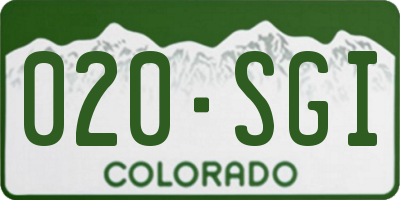 CO license plate 020SGI