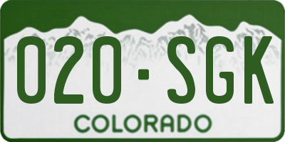 CO license plate 020SGK