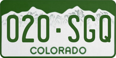 CO license plate 020SGQ