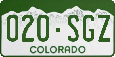 CO license plate 020SGZ