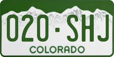 CO license plate 020SHJ