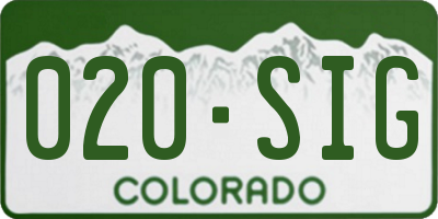 CO license plate 020SIG