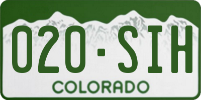 CO license plate 020SIH