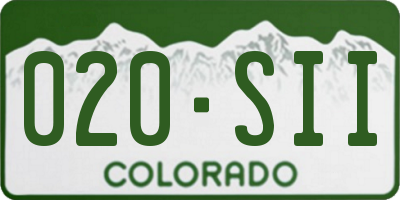 CO license plate 020SII