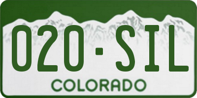 CO license plate 020SIL