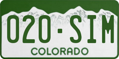 CO license plate 020SIM