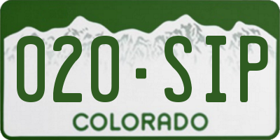CO license plate 020SIP