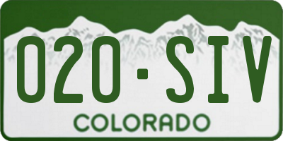 CO license plate 020SIV
