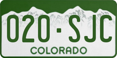 CO license plate 020SJC