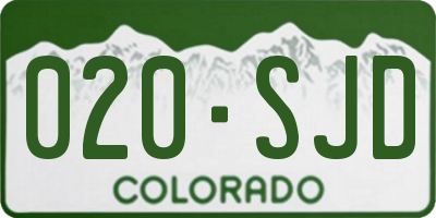 CO license plate 020SJD