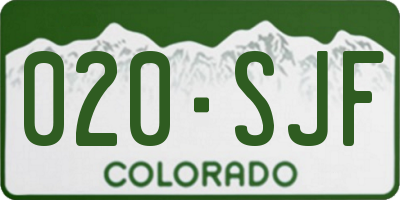CO license plate 020SJF