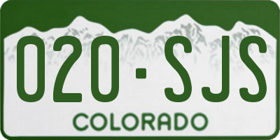 CO license plate 020SJS