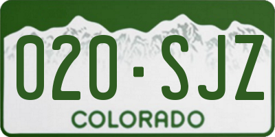 CO license plate 020SJZ