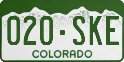 CO license plate 020SKE