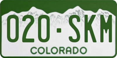 CO license plate 020SKM