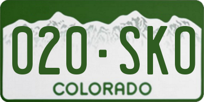CO license plate 020SKO