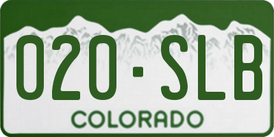 CO license plate 020SLB