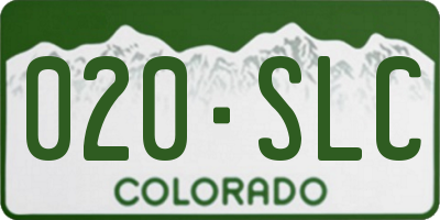 CO license plate 020SLC