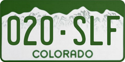CO license plate 020SLF