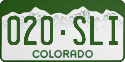 CO license plate 020SLI