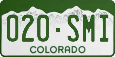 CO license plate 020SMI