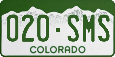 CO license plate 020SMS
