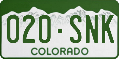 CO license plate 020SNK