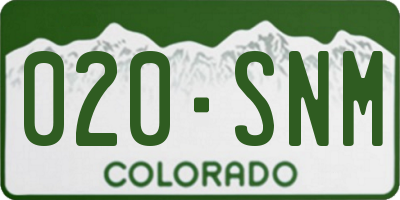 CO license plate 020SNM