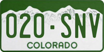 CO license plate 020SNV