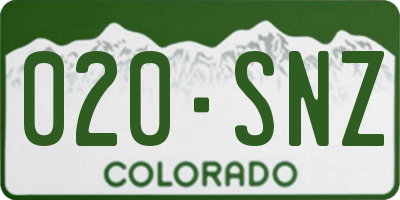 CO license plate 020SNZ