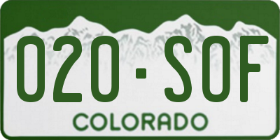 CO license plate 020SOF