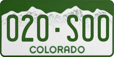 CO license plate 020SOO