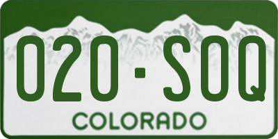 CO license plate 020SOQ