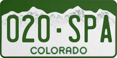CO license plate 020SPA