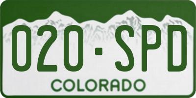 CO license plate 020SPD