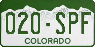 CO license plate 020SPF