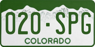 CO license plate 020SPG
