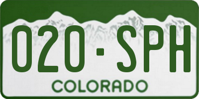 CO license plate 020SPH