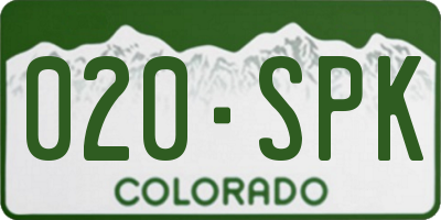 CO license plate 020SPK