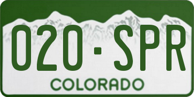 CO license plate 020SPR