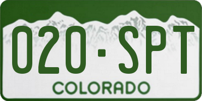CO license plate 020SPT