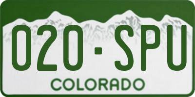 CO license plate 020SPU